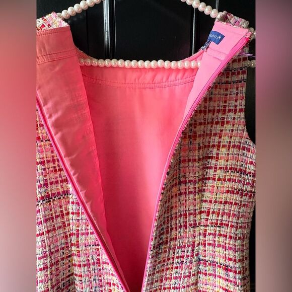Talbots RSVP Pink Tweed Sheath Dress Size 4P - Picture 7 of 12